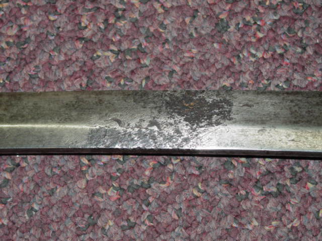 Samurai sword blade rust damage