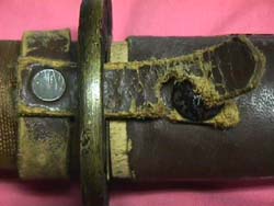WWII Japanese scabbard leather latch