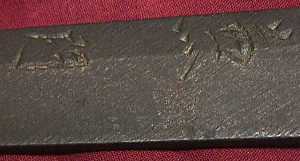 Tang with signature