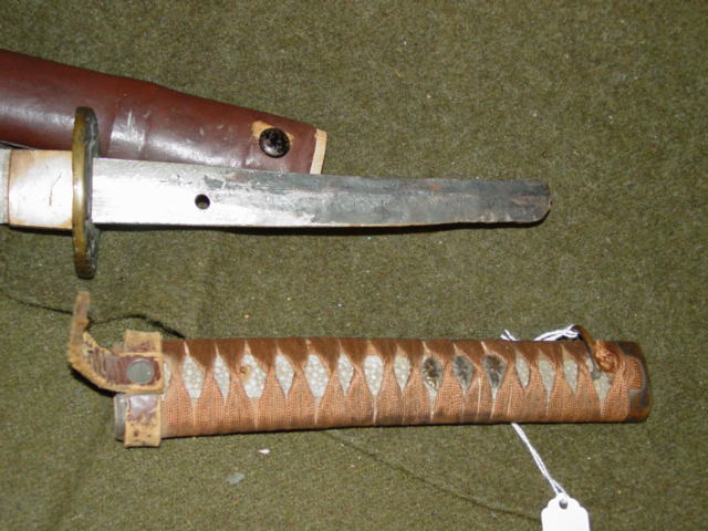 Samurai sword handle taken apart