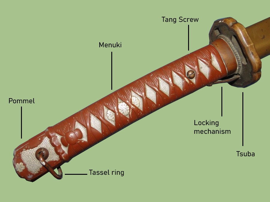 WWII Japanese NCO samurai sword handle