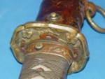 Unsigned katana in WWII attire circa 1600s 1600's Katana in WWII attire