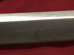 Samurai sword blade close view